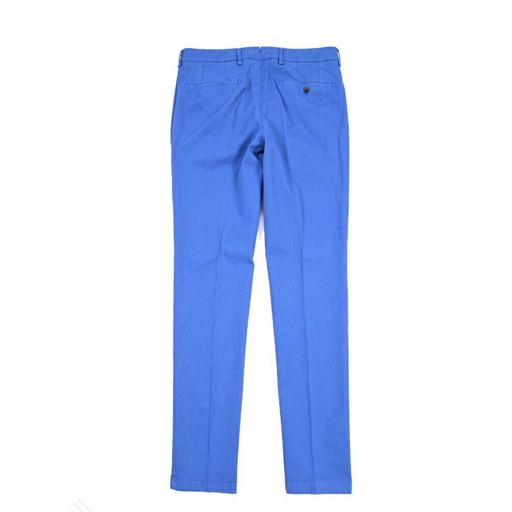 BERWICH “MORELLO-GD” ストレッチコットン ノータックチノパンツ ブルー(bluette4943) 42 | GUARDAROBA MILANO OFFICIAL STORE