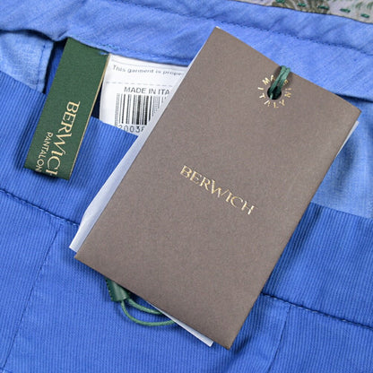 BERWICH “MORELLO-GD” ストレッチコットン ノータックチノパンツ ブルー(bluette4943) 42 | GUARDAROBA MILANO OFFICIAL STORE