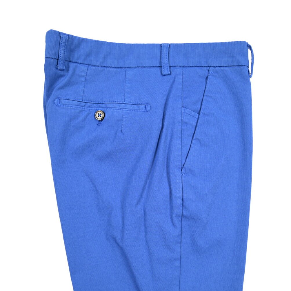BERWICH “MORELLO-GD” ストレッチコットン ノータックチノパンツ ブルー(bluette4943) 42 | GUARDAROBA MILANO OFFICIAL STORE