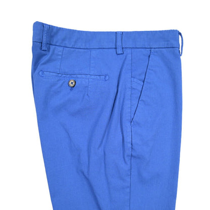 BERWICH “MORELLO-GD” ストレッチコットン ノータックチノパンツ ブルー(bluette4943) 42 | GUARDAROBA MILANO OFFICIAL STORE