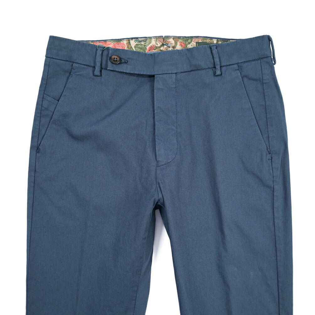 BERWICH “MORELLO-GD” ストレッチコットン ノータックチノパンツ ネイビー(blue13) 44 | GUARDAROBA MILANO OFFICIAL STORE