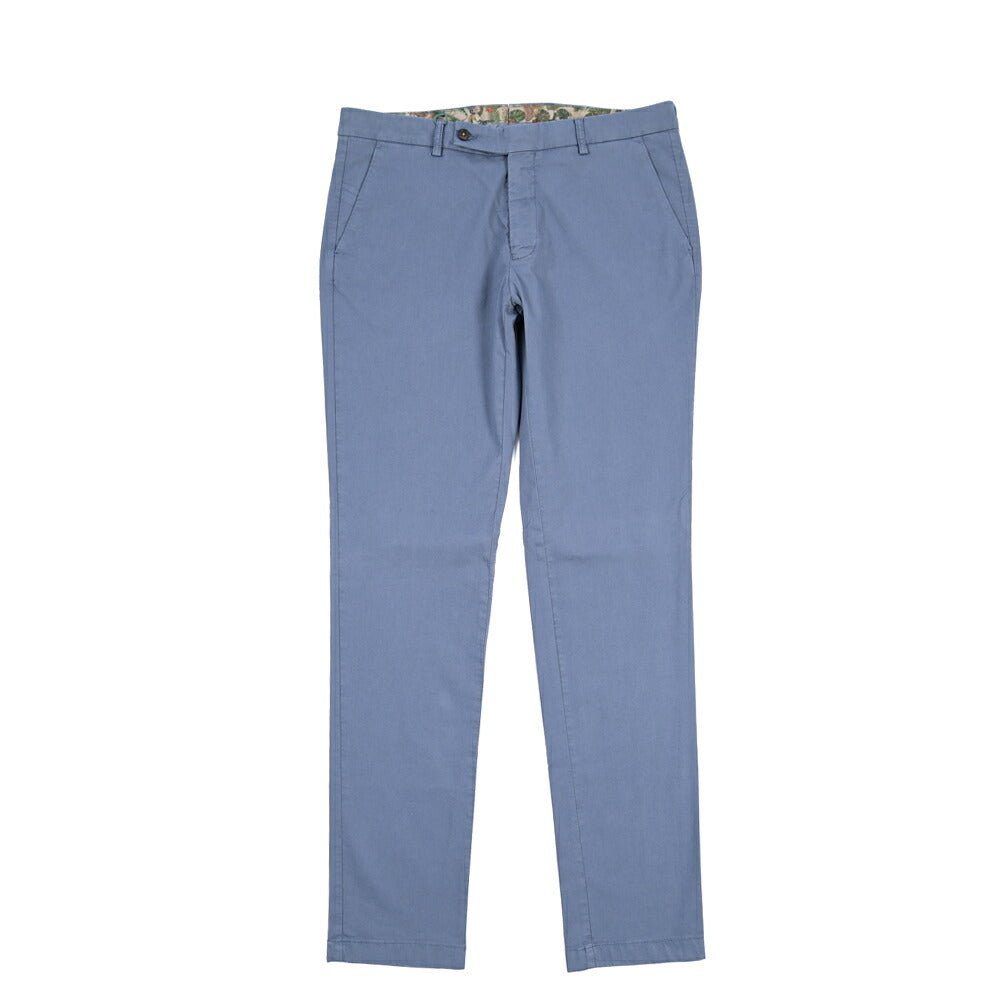 BERWICH “MORELLO-GD” リヨセル混コットン ノータックパンツ ブルーグレー(indigo309) 52 | GUARDAROBA MILANO OFFICIAL STORE