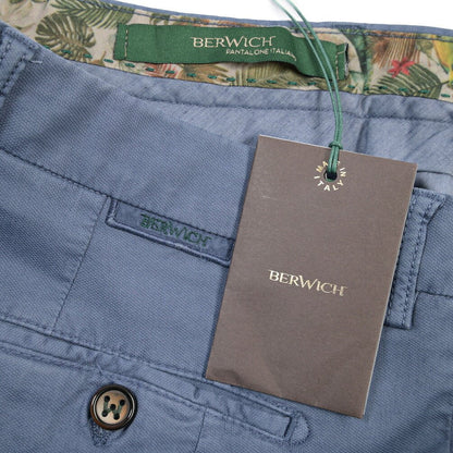 BERWICH “MORELLO-GD” リヨセル混コットン ノータックパンツ ブルーグレー(indigo309) 52 | GUARDAROBA MILANO OFFICIAL STORE