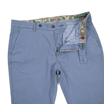 BERWICH “MORELLO-GD” リヨセル混コットン ノータックパンツ ブルーグレー(indigo309) 52 | GUARDAROBA MILANO OFFICIAL STORE