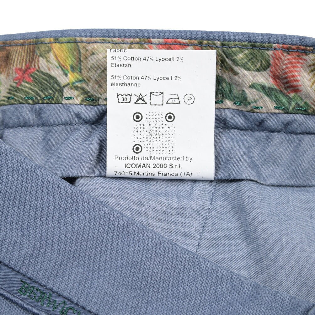 BERWICH “MORELLO-GD” リヨセル混コットン ノータックパンツ ブルーグレー(indigo309) 52 | GUARDAROBA MILANO OFFICIAL STORE