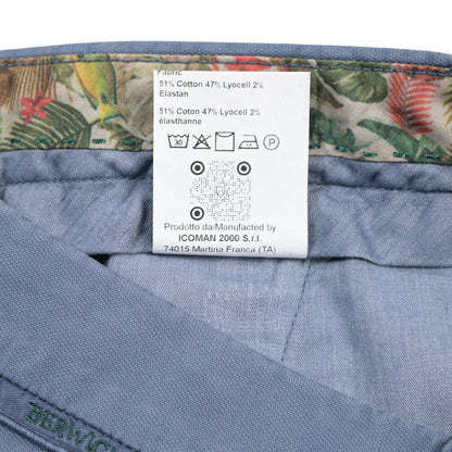 BERWICH “MORELLO-GD” リヨセル混コットン ノータックパンツ ブルーグレー(indigo309) 52 | GUARDAROBA MILANO OFFICIAL STORE