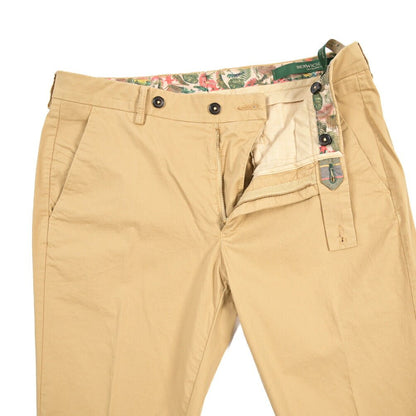 BERWICH “MORELLO-GD” ストレッチコットン ノータックチノパンツ ベージュ(deserto265) 48 | GUARDAROBA MILANO OFFICIAL STORE
