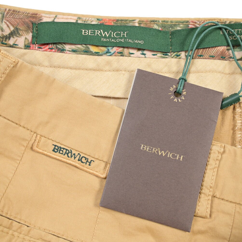 BERWICH “MORELLO-GD” ストレッチコットン ノータックチノパンツ ベージュ(deserto265) 48 | GUARDAROBA MILANO OFFICIAL STORE