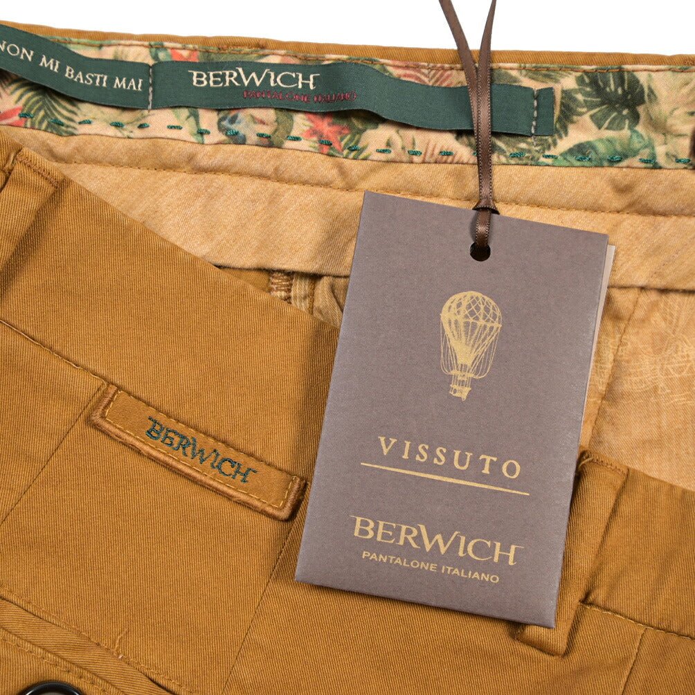 BERWICH “MORELLO-GD” リヨセル混コットン ストレッチパンツ ブラウン(biscotto887) 48 | GUARDAROBA MILANO OFFICIAL STORE