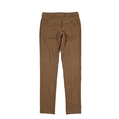 BERWICH “MORELLO-GD” シルク混コットン ノータックチノパンツ ブラウン(moro774) 48 | GUARDAROBA MILANO OFFICIAL STORE