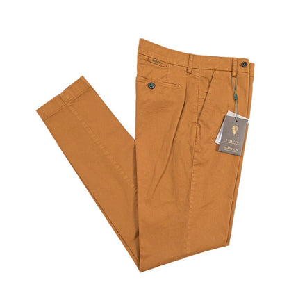 BERWICH “MORELLO-GD” ストレッチコットン ノータックチノパンツ ブラウン(biscotto887) 46 | GUARDAROBA MILANO OFFICIAL STORE