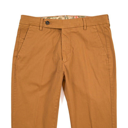 BERWICH “MORELLO-GD” ストレッチコットン ノータックチノパンツ ブラウン(biscotto887) 46 | GUARDAROBA MILANO OFFICIAL STORE