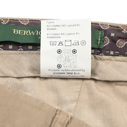 BERWICH “MORELLO1P-GD” リヨセル混コットン ワンタックチノパンツ グレージュ(noce724) 50 | GUARDAROBA MILANO OFFICIAL STORE