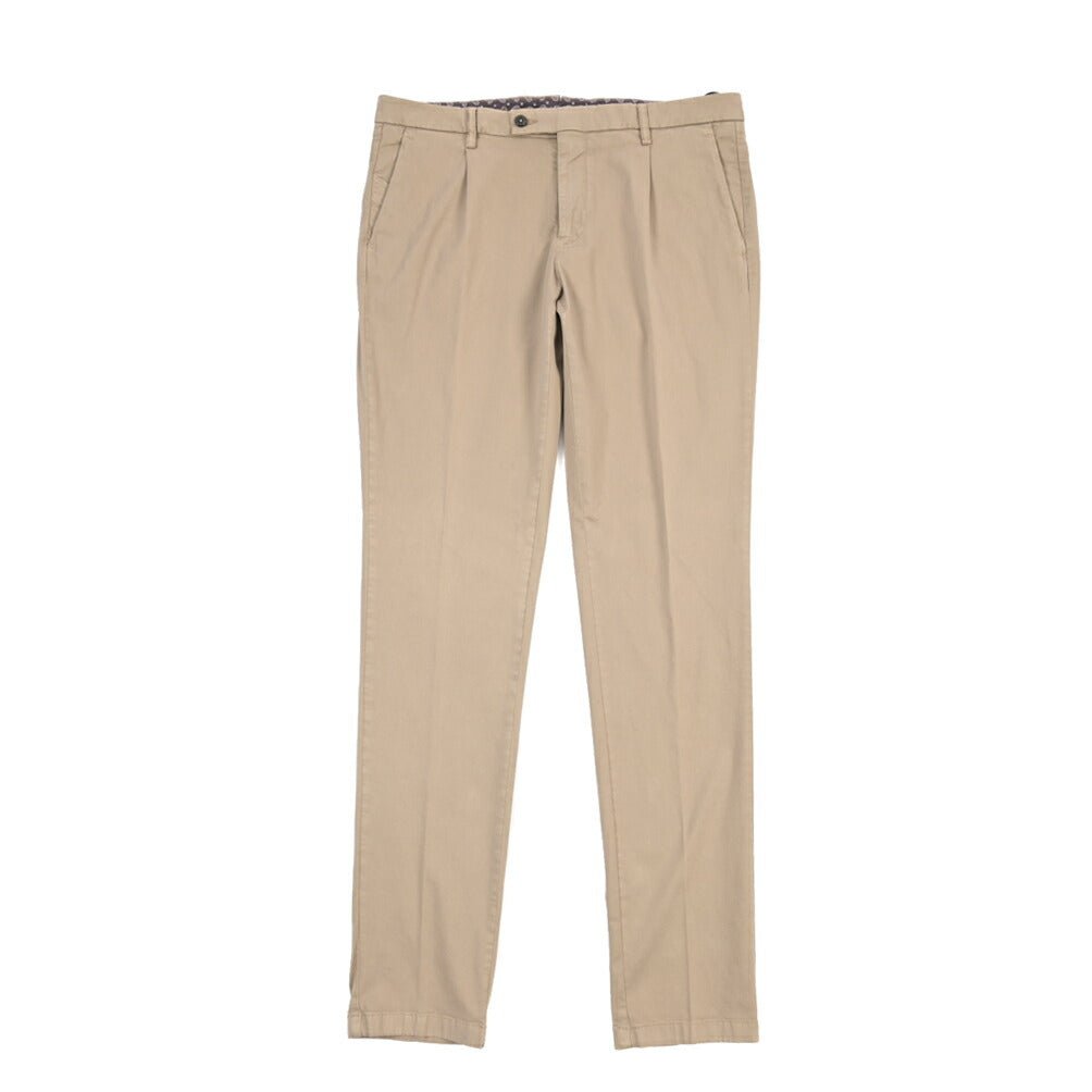 BERWICH “MORELLO1P-GD” リヨセル混コットン ワンタックチノパンツ グレージュ(noce724) 50 | GUARDAROBA MILANO OFFICIAL STORE