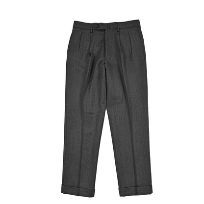 BERWICH “NEGRONI LUX” ウール100% ツータックスラックス グレー(dk grey) 46 | GUARDAROBA MILANO OFFICIAL STORE