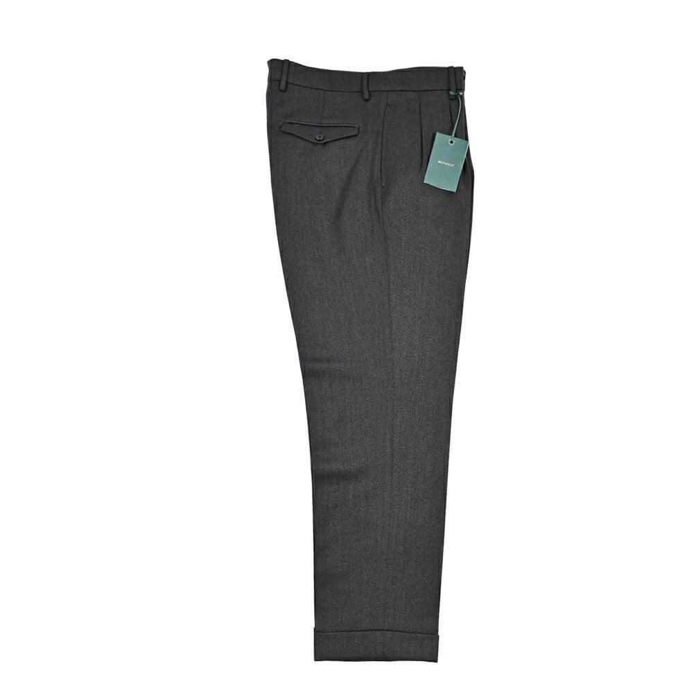 BERWICH “NEGRONI LUX” ウール100% ツータックスラックス グレー(dk grey) 46 | GUARDAROBA MILANO OFFICIAL STORE