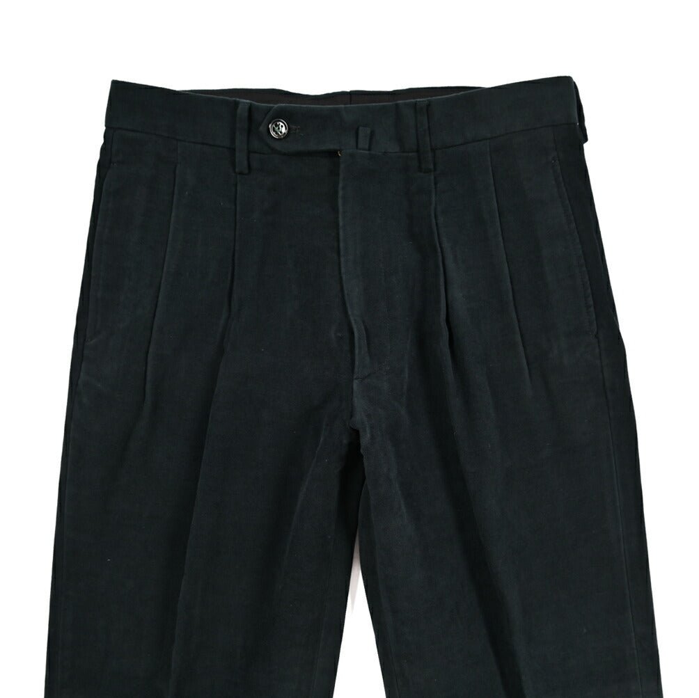 BERWICH “NEGRONI LUX” モダール混コットン ツータックパンツ ブラック(black) 46 | GUARDAROBA MILANO OFFICIAL STORE