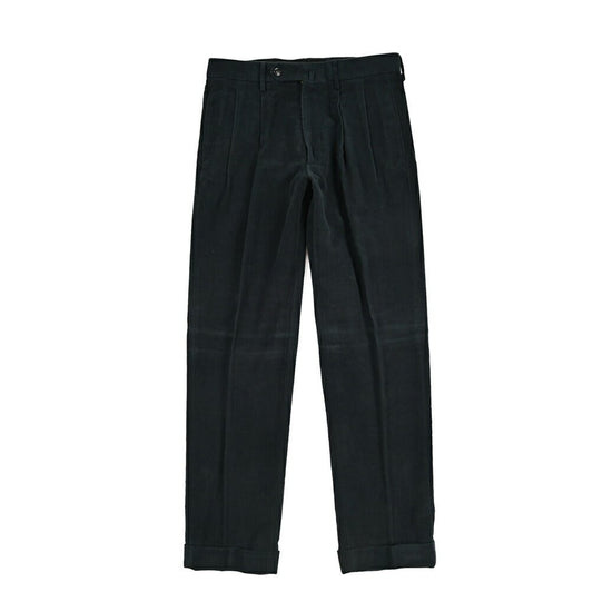 BERWICH “NEGRONI LUX” モダール混コットン ツータックパンツ ブラック(black) 46 | GUARDAROBA MILANO OFFICIAL STORE