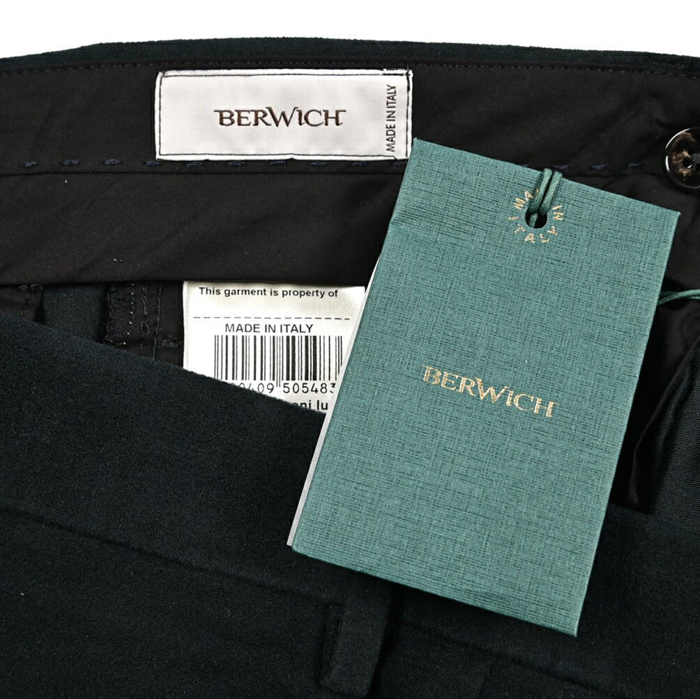 BERWICH “NEGRONI LUX” モダール混コットン ツータックパンツ ブラック(black) 46 | GUARDAROBA MILANO OFFICIAL STORE