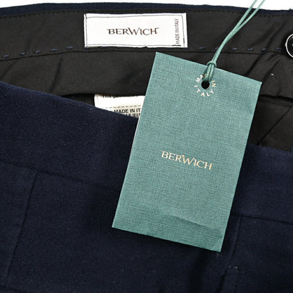 BERWICH “NEGRONI LUX” モダール混コットン ツータックパンツ ネイビー(navy) 46 | GUARDAROBA MILANO OFFICIAL STORE