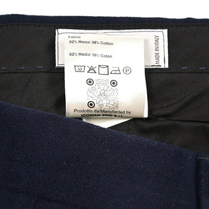 BERWICH “NEGRONI LUX” モダール混コットン ツータックパンツ ネイビー(navy) 46 | GUARDAROBA MILANO OFFICIAL STORE