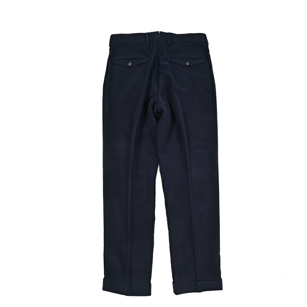 BERWICH “NEGRONI LUX” モダール混コットン ツータックパンツ ネイビー(navy) 46 | GUARDAROBA MILANO OFFICIAL STORE