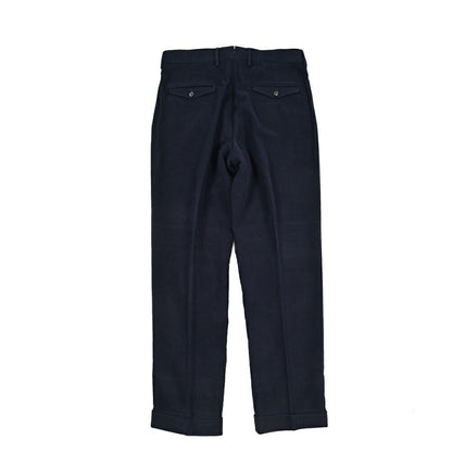 BERWICH “NEGRONI LUX” モダール混コットン ツータックパンツ ネイビー(navy) 46 | GUARDAROBA MILANO OFFICIAL STORE