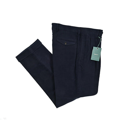 BERWICH “NEGRONI LUX” モダール混コットン ツータックパンツ ネイビー(navy) 46 | GUARDAROBA MILANO OFFICIAL STORE