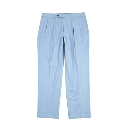BERWICH “NEGRONI LUX” ストレッチコットン ツータックパンツ ライトブルー(sky) 46 | GUARDAROBA MILANO OFFICIAL STORE