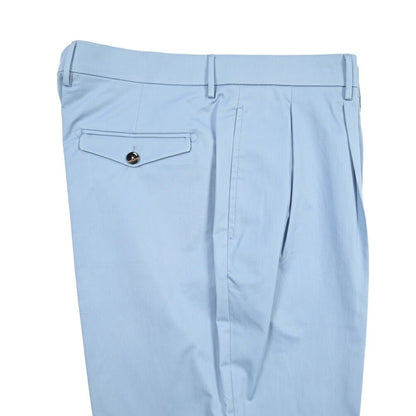 BERWICH “NEGRONI LUX” ストレッチコットン ツータックパンツ ライトブルー(sky) 46 | GUARDAROBA MILANO OFFICIAL STORE
