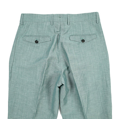 BERWICH “NEGRONI LUX” リネン混ウール ツータックスラックス グリーン(gem green) 46 | GUARDAROBA MILANO OFFICIAL STORE