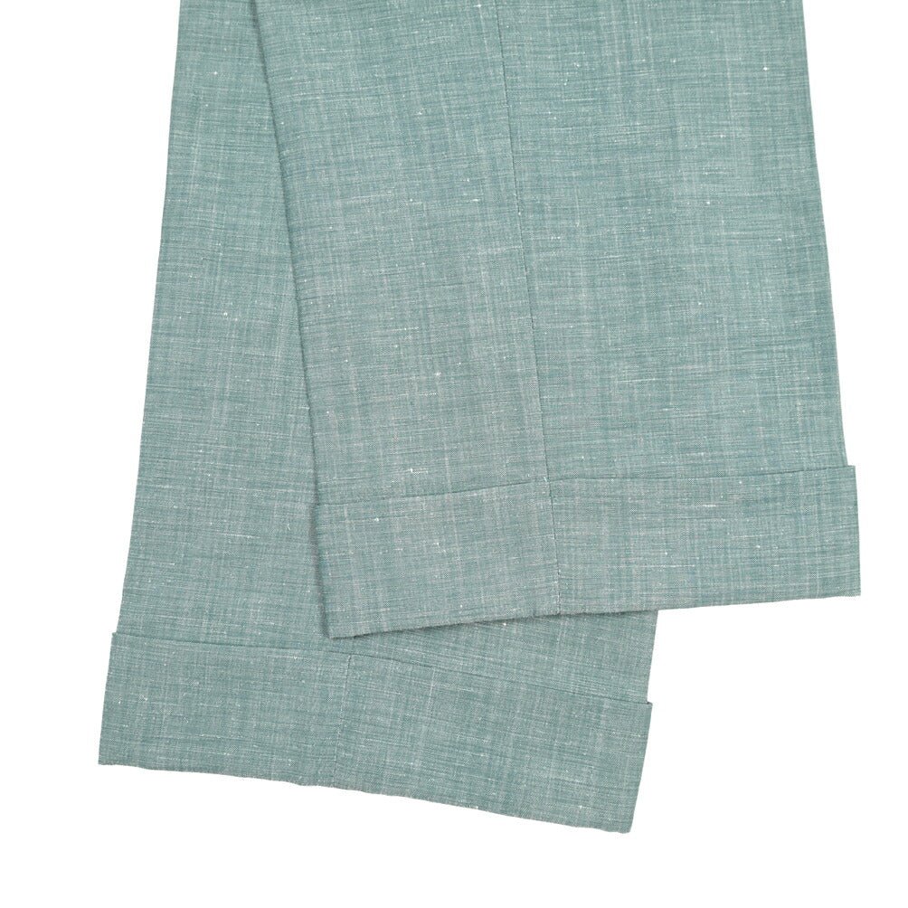 BERWICH “NEGRONI LUX” リネン混ウール ツータックスラックス グリーン(gem green) 46 | GUARDAROBA MILANO OFFICIAL STORE