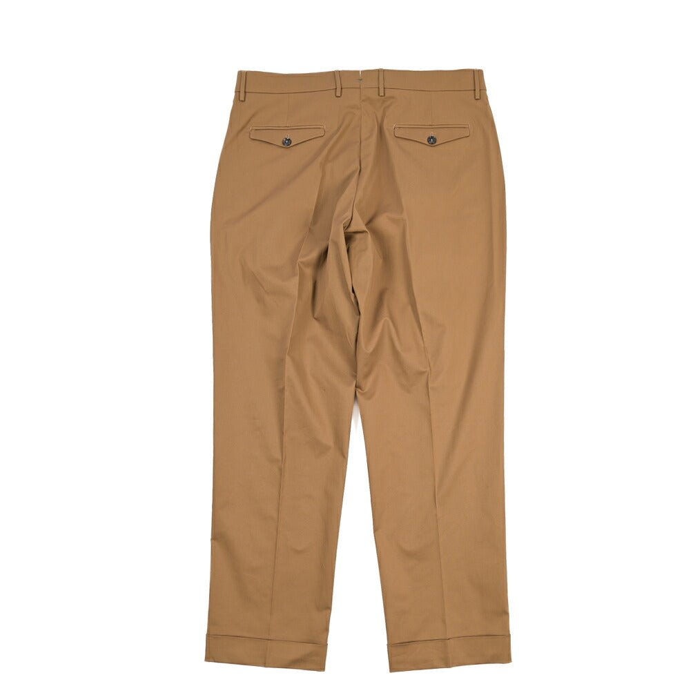BERWICH “NEGRONI LUX” ストレッチコットン ツータックチノパンツ ブラウン(tobacco) 50 | GUARDAROBA MILANO OFFICIAL STORE