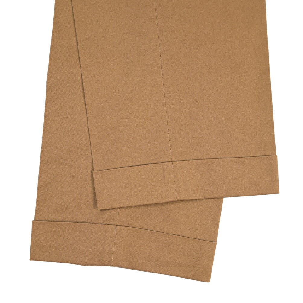 BERWICH “NEGRONI LUX” ストレッチコットン ツータックチノパンツ ブラウン(tobacco) 50 | GUARDAROBA MILANO OFFICIAL STORE