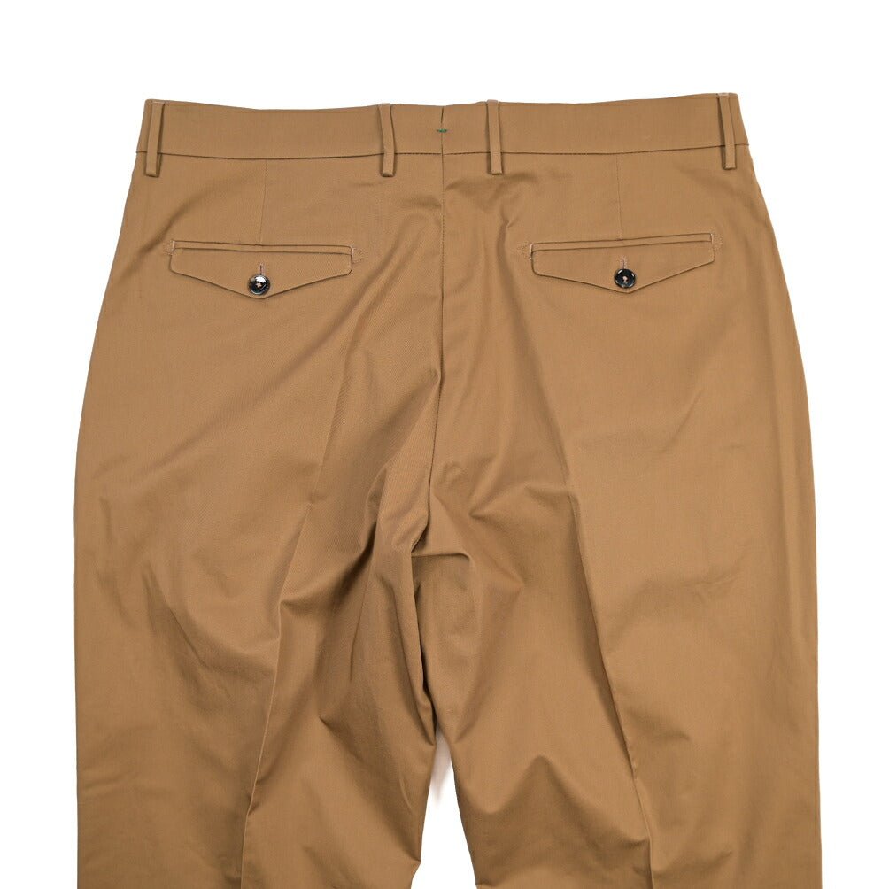 BERWICH “NEGRONI LUX” ストレッチコットン ツータックチノパンツ ブラウン(tobacco) 50 | GUARDAROBA MILANO OFFICIAL STORE