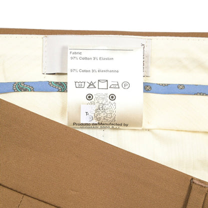 BERWICH “NEGRONI LUX” ストレッチコットン ツータックチノパンツ ブラウン(tobacco) 50 | GUARDAROBA MILANO OFFICIAL STORE