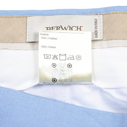 BERWICH “NEGRONI SHORT” コットン100% ツータックショーツ ブルー(sky) 48 | GUARDAROBA MILANO OFFICIAL STORE