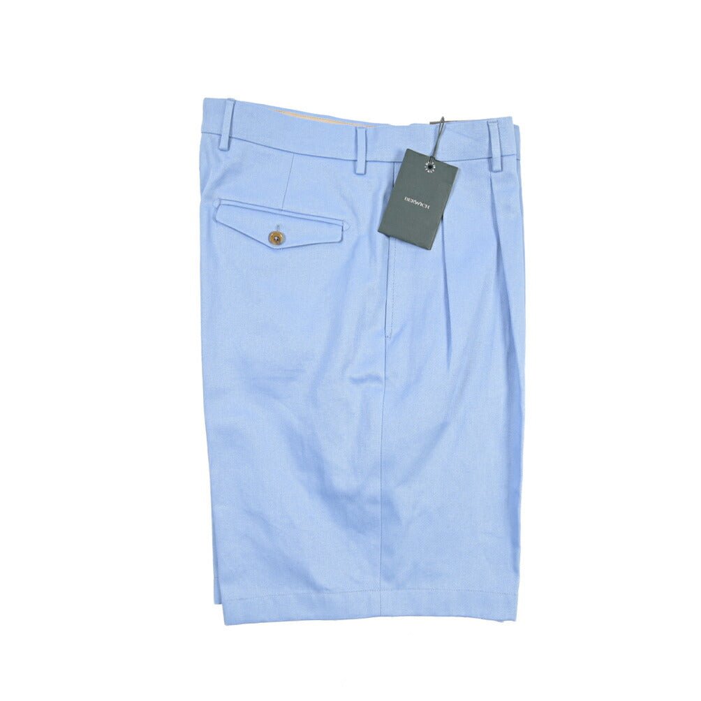 BERWICH “NEGRONI SHORT” コットン100% ツータックショーツ ブルー(sky) 48 | GUARDAROBA MILANO OFFICIAL STORE