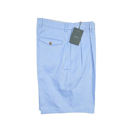 BERWICH “NEGRONI SHORT” コットン100% ツータックショーツ ブルー(sky) 48 | GUARDAROBA MILANO OFFICIAL STORE