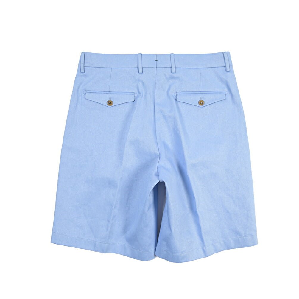 BERWICH “NEGRONI SHORT” コットン100% ツータックショーツ ブルー(sky) 48 | GUARDAROBA MILANO OFFICIAL STORE