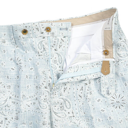 BERWICH “NEGRONI SHORT” リネン混コットン ツータックショーツ ライトブルー(sky) 46 | GUARDAROBA MILANO OFFICIAL STORE