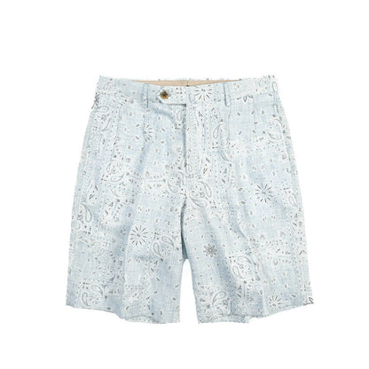 BERWICH “NEGRONI SHORT” リネン混コットン ツータックショーツ ライトブルー(sky) 46 | GUARDAROBA MILANO OFFICIAL STORE