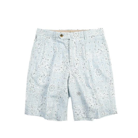 BERWICH “NEGRONI SHORT” リネン混コットン ツータックショーツ ライトブルー(sky) 46 | GUARDAROBA MILANO OFFICIAL STORE