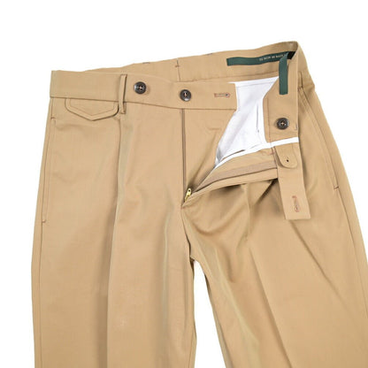BERWICH “NEW GRAPPA” コットン100% ワンタックチノパンツ (ソラーロ) ベージュ(khaki) 44 | GUARDAROBA MILANO OFFICIAL STORE