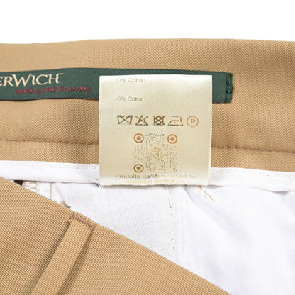 BERWICH “NEW GRAPPA” コットン100% ワンタックチノパンツ (ソラーロ) ベージュ(khaki) 44 | GUARDAROBA MILANO OFFICIAL STORE
