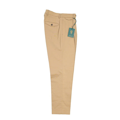 BERWICH “NEW GRAPPA” コットン100% ワンタックチノパンツ (ソラーロ) ベージュ(khaki) 44 | GUARDAROBA MILANO OFFICIAL STORE