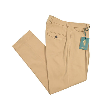 BERWICH “NEW GRAPPA” コットン100% ワンタックチノパンツ (ソラーロ) ベージュ(khaki) 44 | GUARDAROBA MILANO OFFICIAL STORE