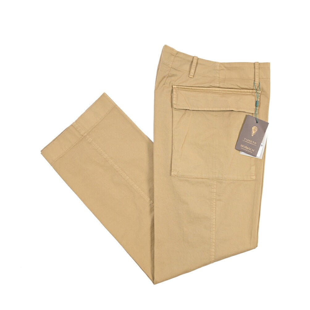 BERWICH “PARA-GD” ストレッチコットン ノータックパンツ ベージュ(sabbia199) S | GUARDAROBA MILANO OFFICIAL STORE