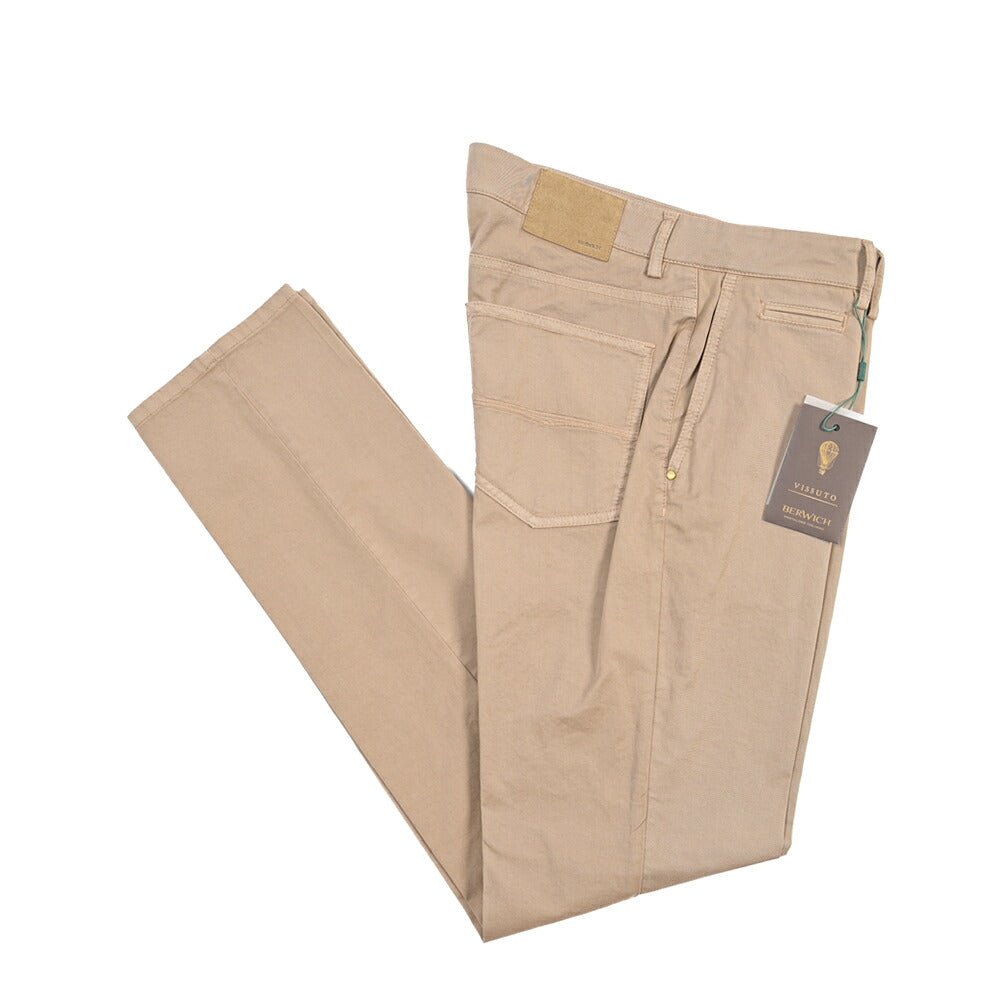 BERWICH “PINOT-GD” ストレッチコットン ノータックパンツ ベージュ(sabbia199) 32 | GUARDAROBA MILANO OFFICIAL STORE