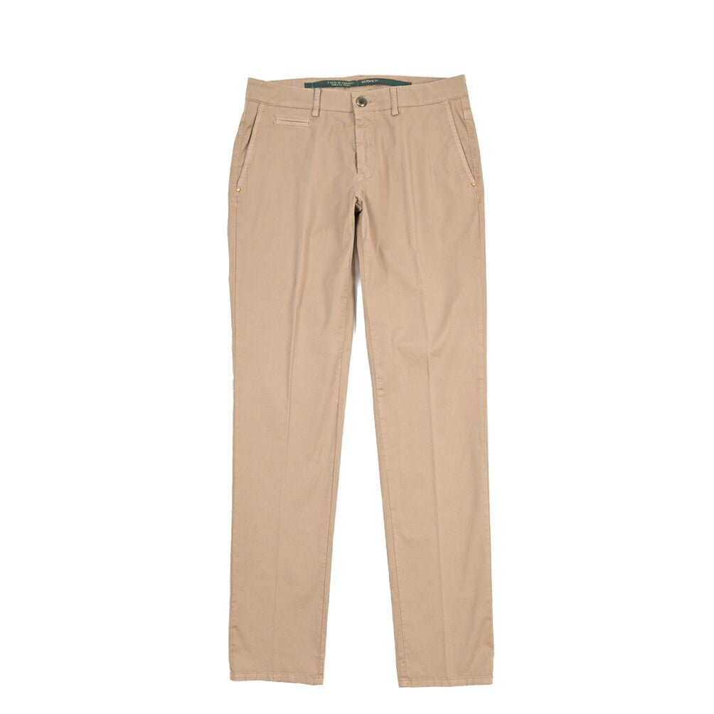 BERWICH “PINOT-GD” ストレッチコットン ノータックパンツ ベージュ(sabbia199) 32 | GUARDAROBA MILANO OFFICIAL STORE